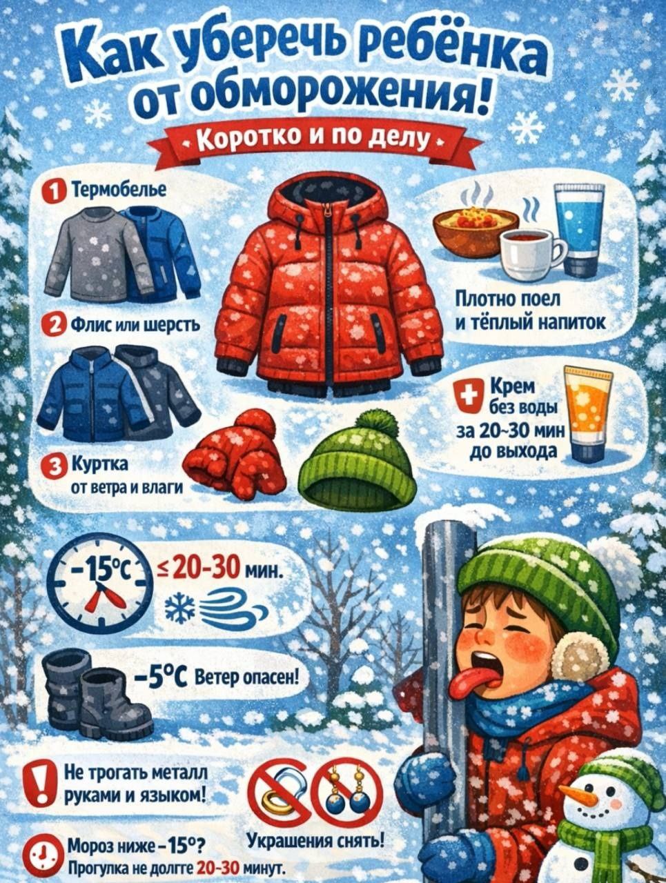 Правило поведение зимой