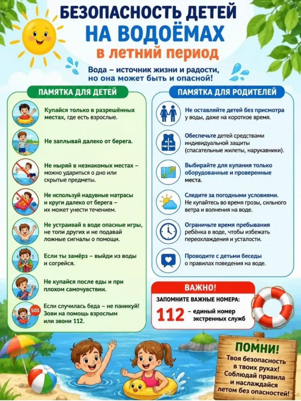 Безопасность детей на водоемах